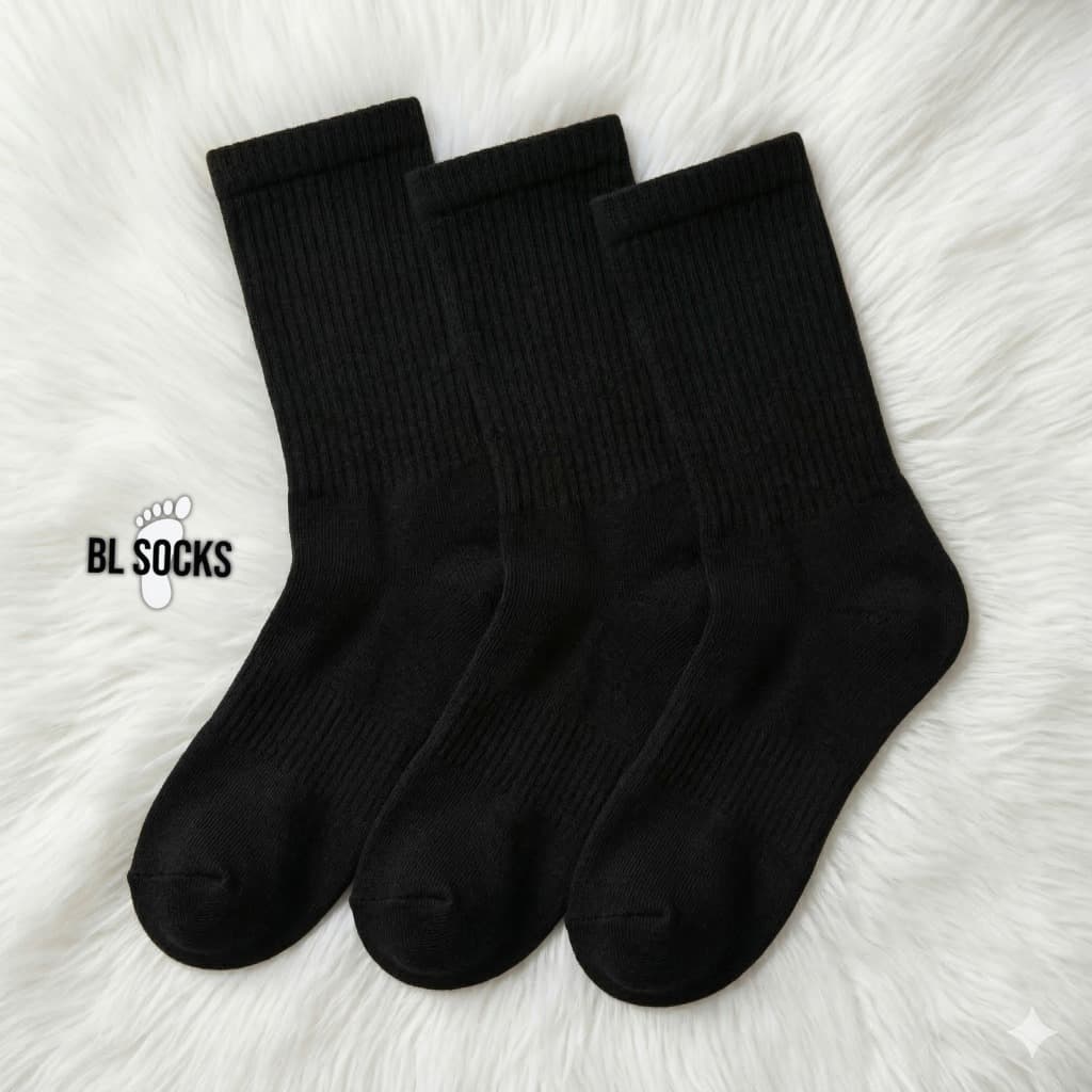 Kit 24 Pares Meias Cano Longo Algodão Preta Branca Masculina Feminina Unissex