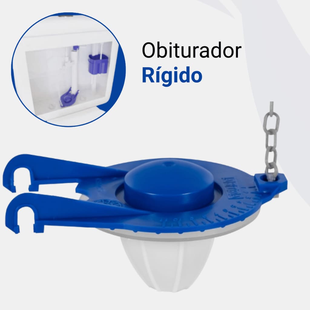 Obturador Rígido Para Caixa Acoplada Universal  Com Corrente Vedação Para Saída De Água