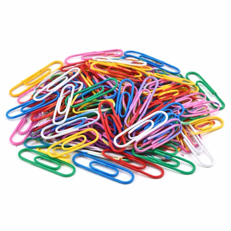 Clips Coloridos 28mm Kit 45 Unidades para Papel Escritório Escolar Organizador