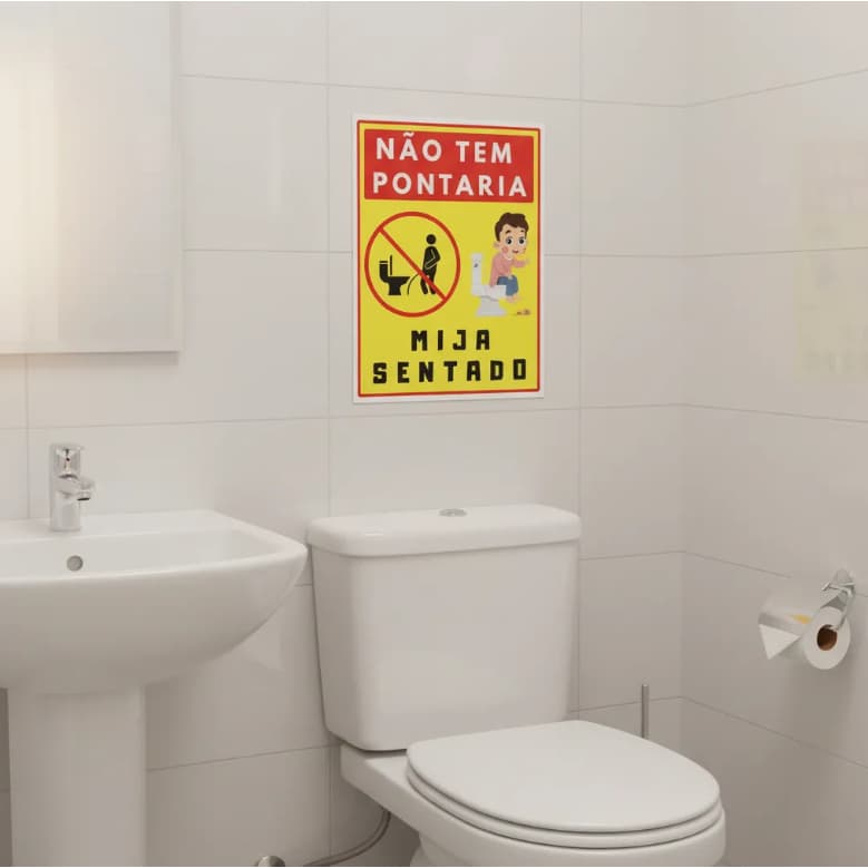 1 Placa Advertencia Aviso Sinalização Não Urinar Chão Banheiro