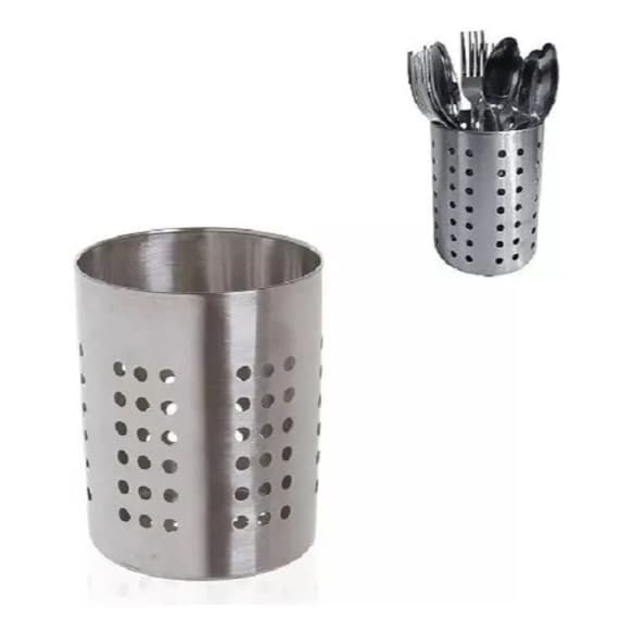 Kit Porta Talheres Escorredor Inox Grande Utensílio Cozinha