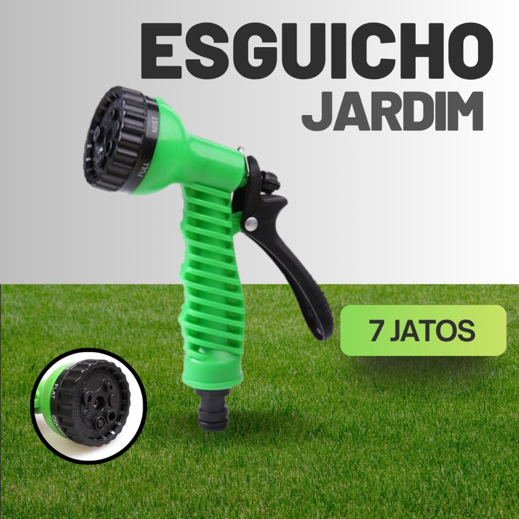 Esguicho Pistola Para Mangueira De Jardim 7 Jatos Funções Reguláveis