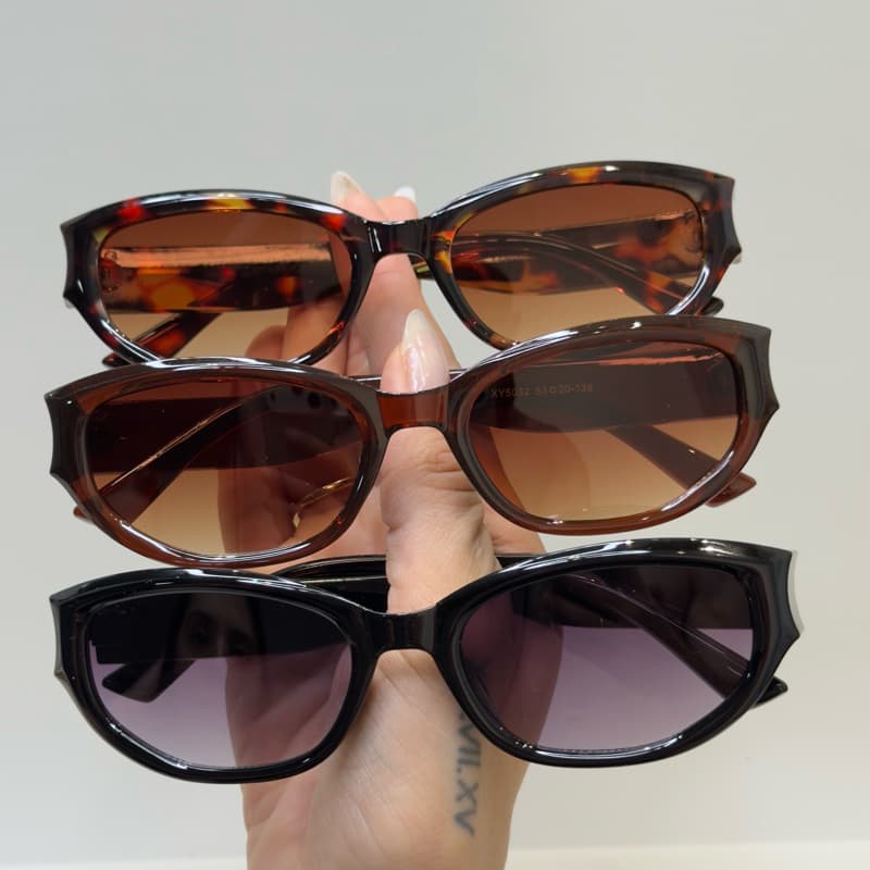 Kit Óculos de Sol Feminino Retangular Ovalado Moda Moderno Estilo Tendencia Blogueira UV400 Tartaruga Preto Marrom