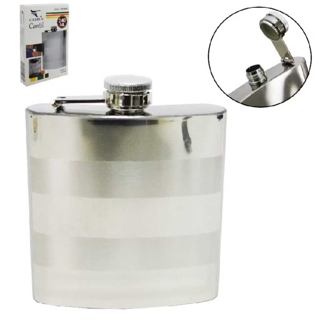 Cantil Inox 230ml - Frasco Portátil para Bebidas Alcólicas, Leve e Durável