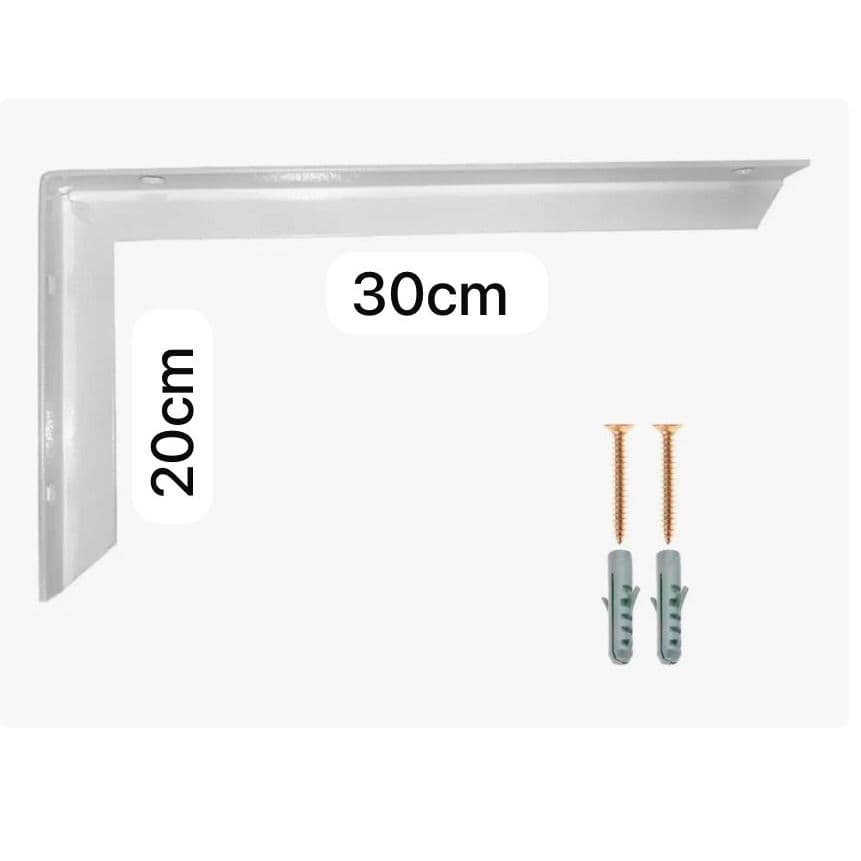 3 Suporte Mão Francesa Reforçada 30cm Branca + Parafusos