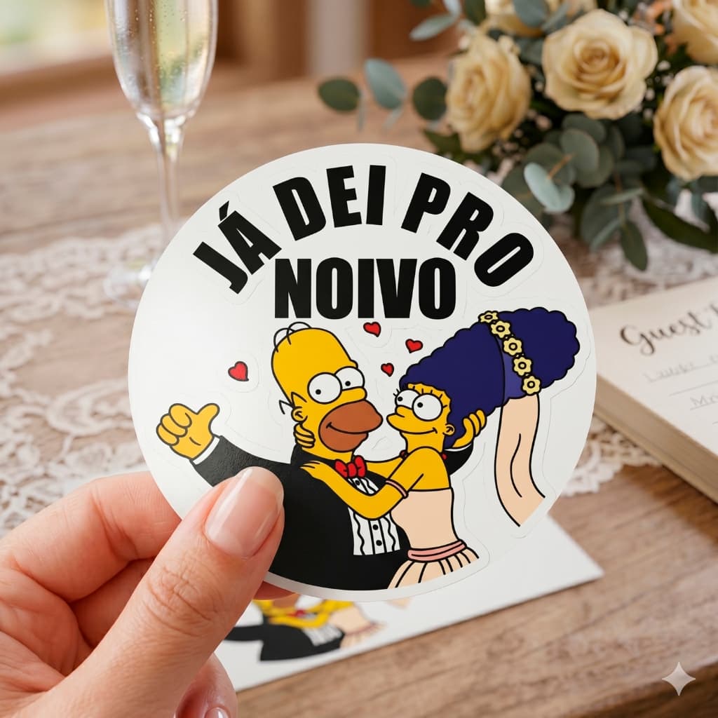 120 Adesivos Divertidos Hora da Gravata Noivo Casamento Lua de Mel 4x4cm