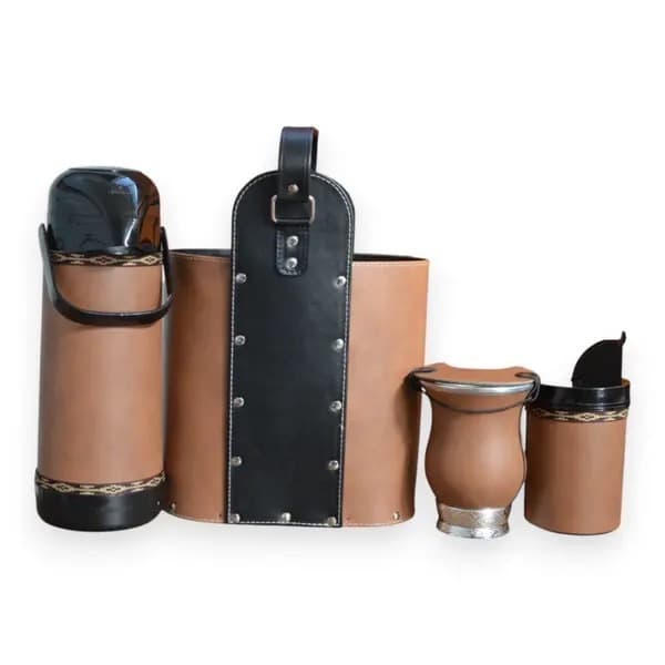 KIT CHIMARRÃO MEGA LUXO COMPLETO PREMIUM CUIA, TÉRMICA 1L POTE DE ERVA BOLSA  PORTÁTIL ALTA QUALIDAD