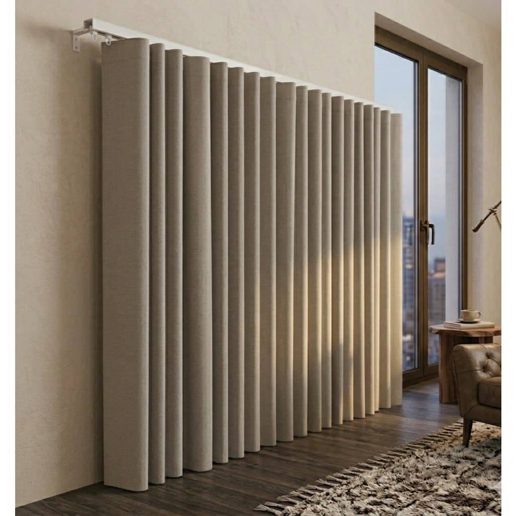 Cortina Trilho Suíço 8,00x2,80 Blackout Tecido Corta Luz