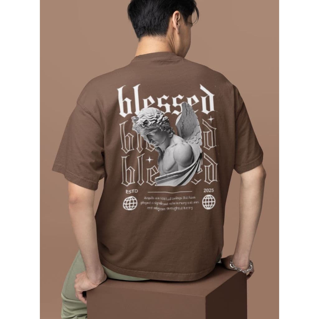 Camiseta Oversize Unissex Estampada Streetwear Blessed Urban Camisetas Algodão Masculino Feminino