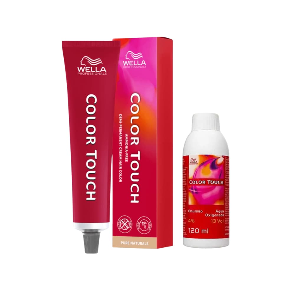 Kit Tonalizante Wella Color Touch + Emulsão Reveladora 13 Vol 120ml Escolha a Cor