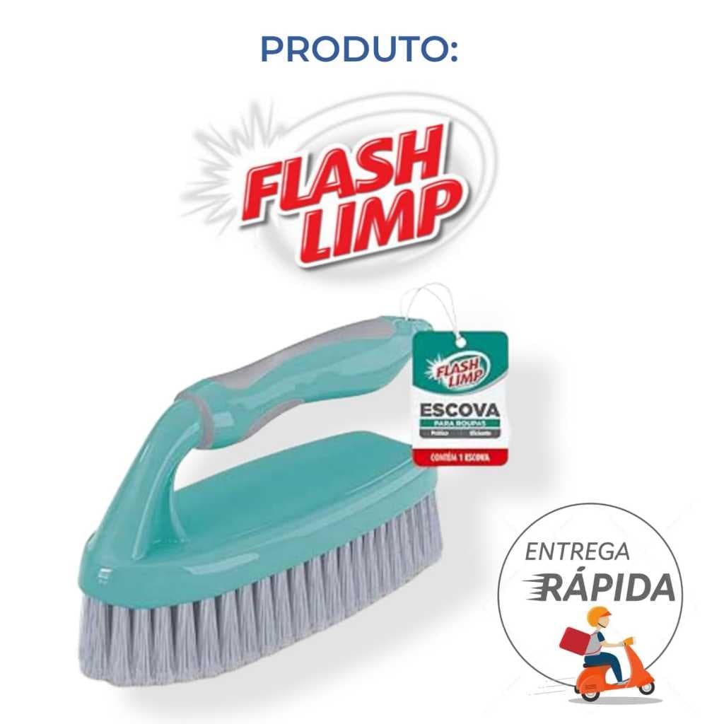 Escova Para Roupas Verde Lavanderia Flash Limp