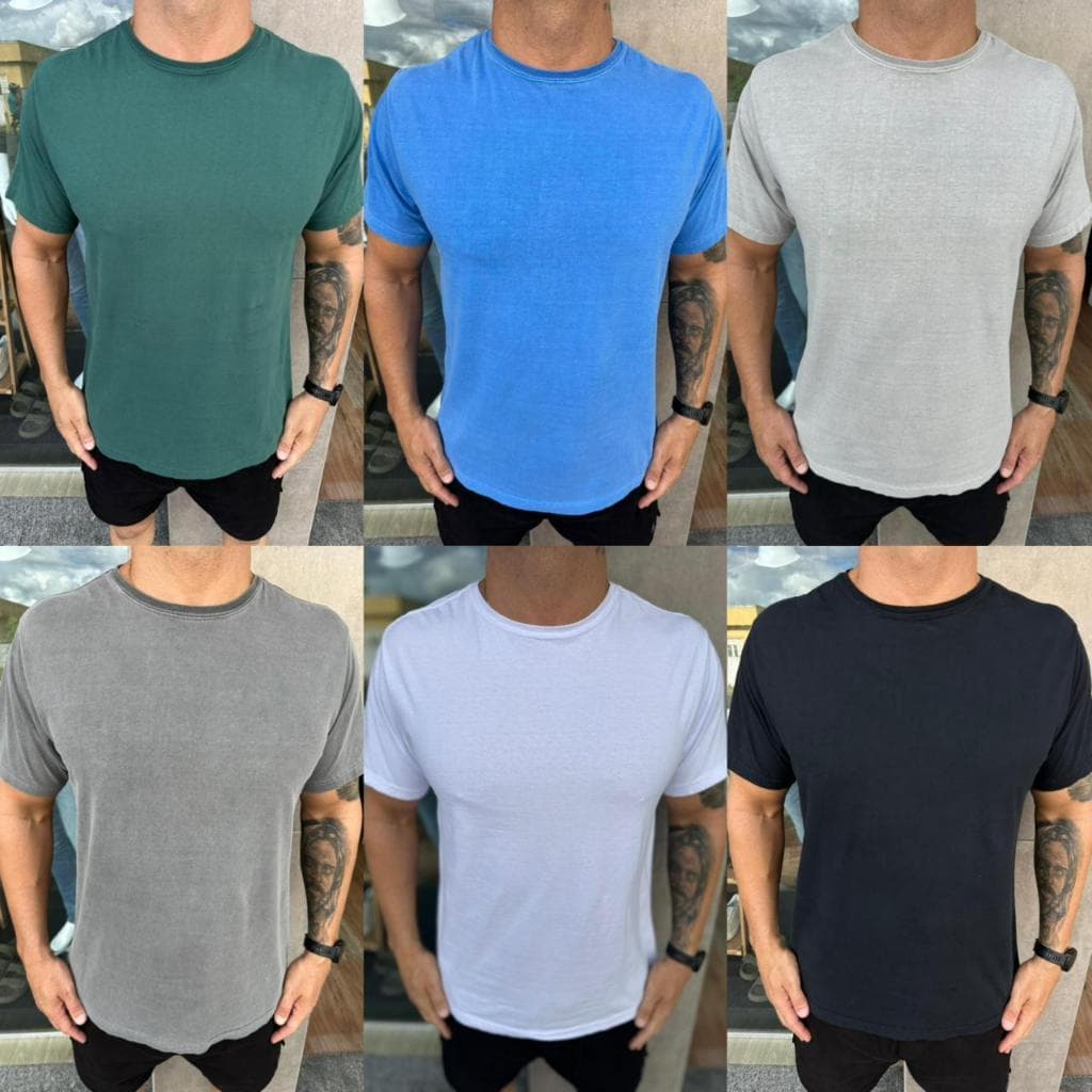 Camiseta Masculina Minimalista Algodão Confortável Básica Dia a Dia premium