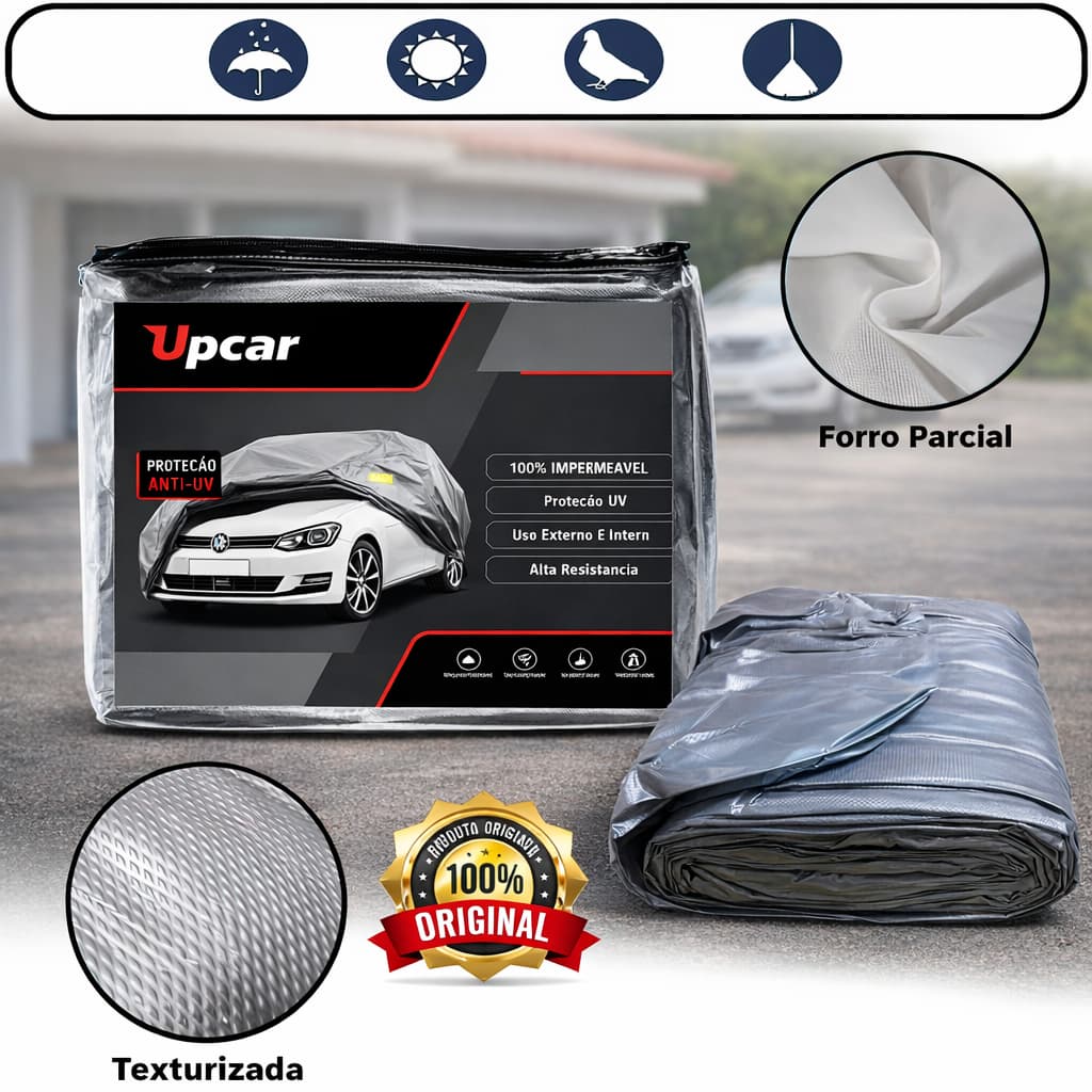 Capa Para Cobrir Carro Impermeável 100% Forrada Protege Sol Chuva Tratamento UV