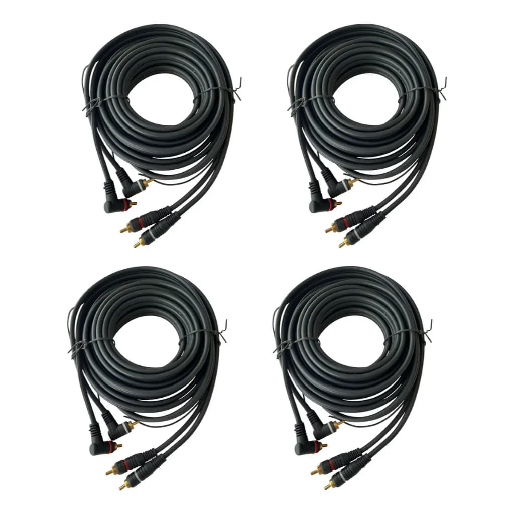 Kit 4 Cabos RCA 1 Metro Blindado Som Automotivo VFA Automotive