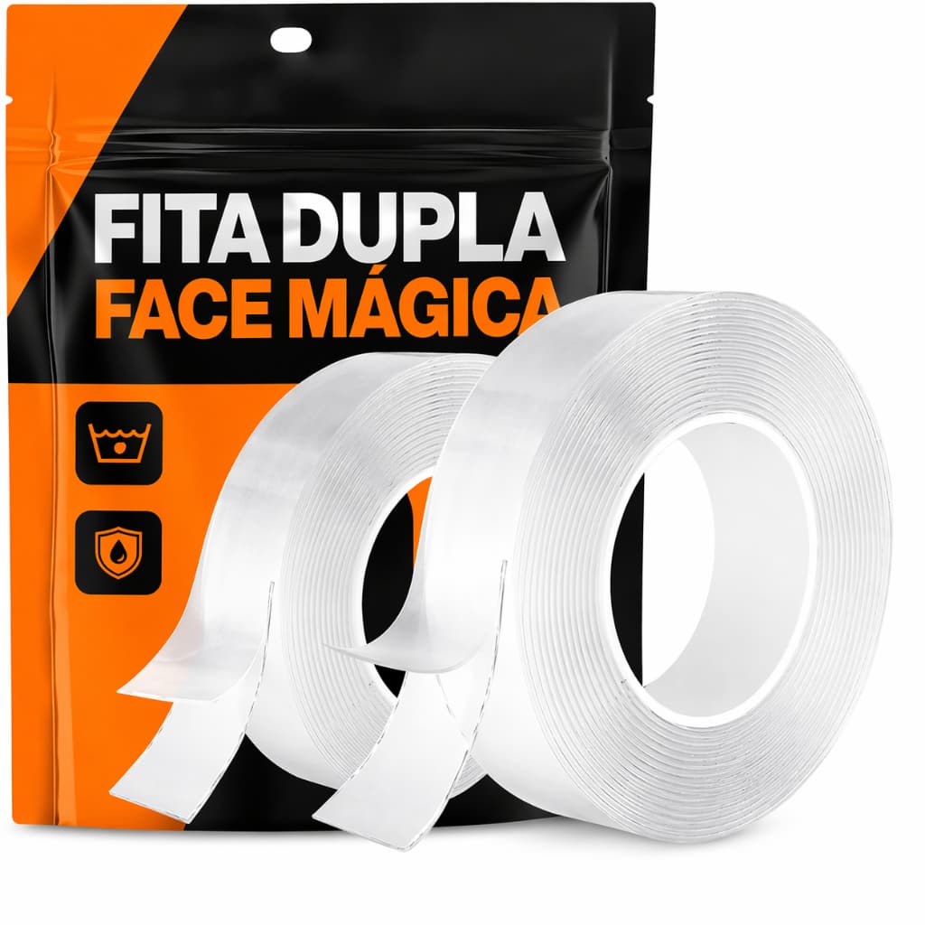 Fita Magica Dupla Face Extra Forte Lavavel E Continua Resistente 5m