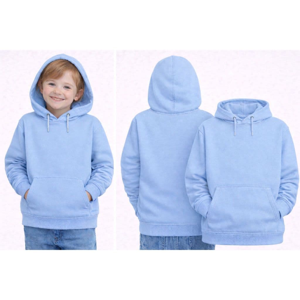 Moletom Infantil Canguru Liso Menino e Menina Com Capuz e Bolso Frontal