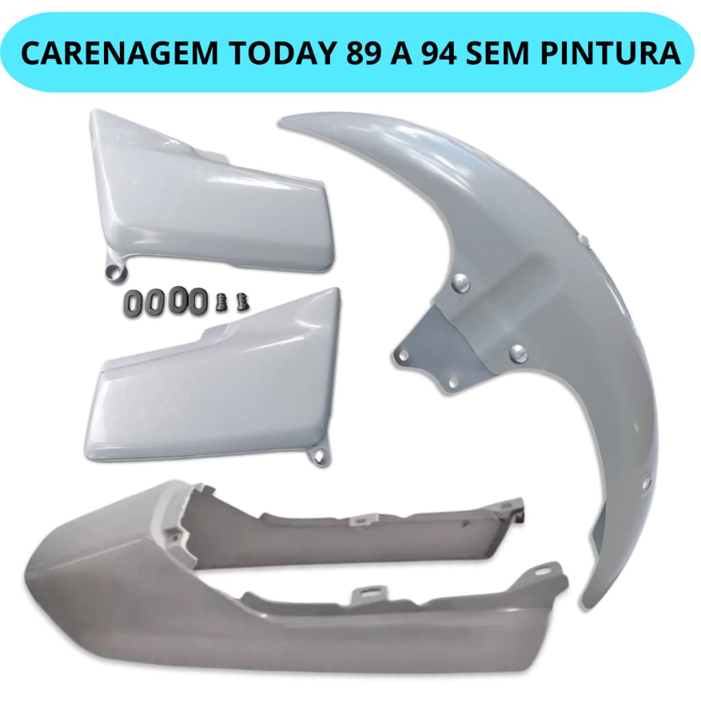 Carenagem Today 89 a 94 Sem Pintura Paralama +Rabeta + Laterais com Pinos e Borrachas