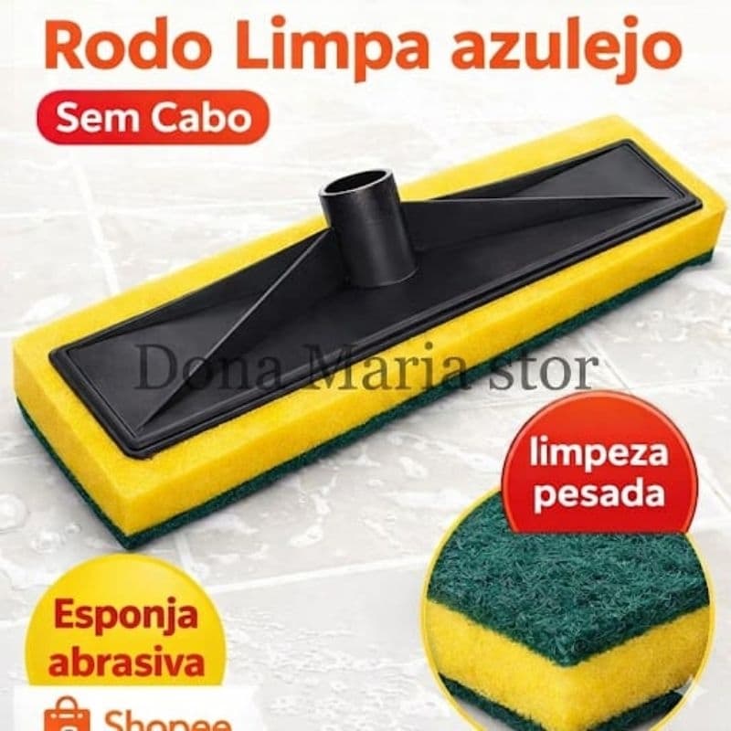 Esfregão Rodo Limpa Azulejo, limpeza pesada sem cabo até 8 unidades