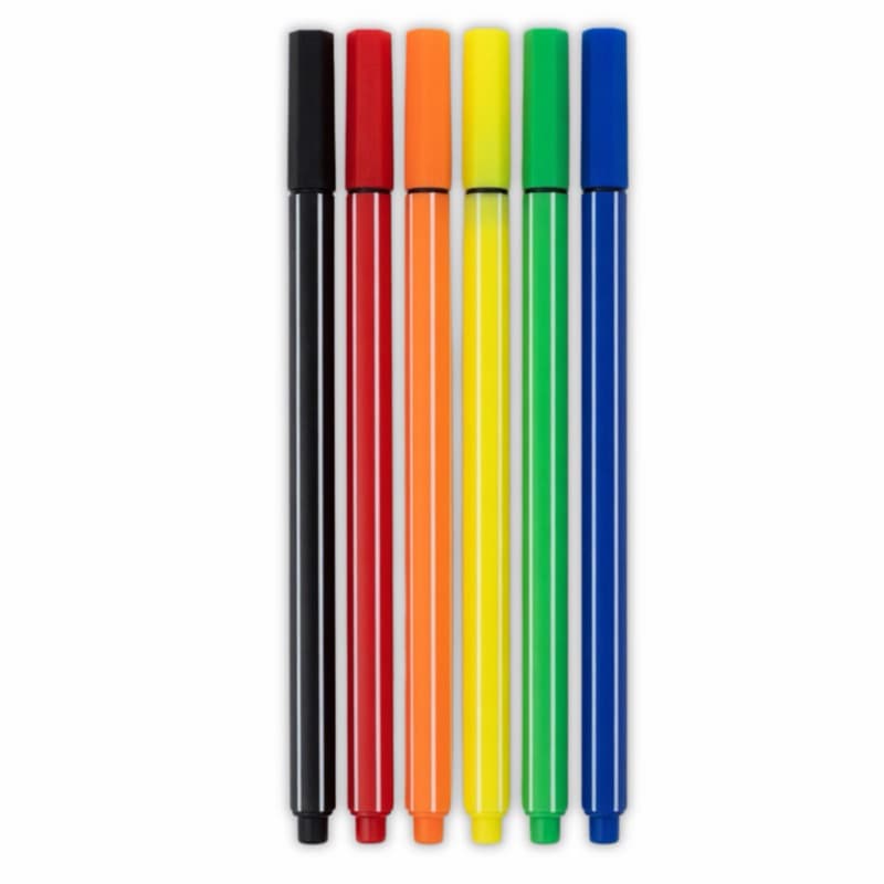 Canetas Stab Ponta Fina 4.0mm Colorida Kit 6 Unidades