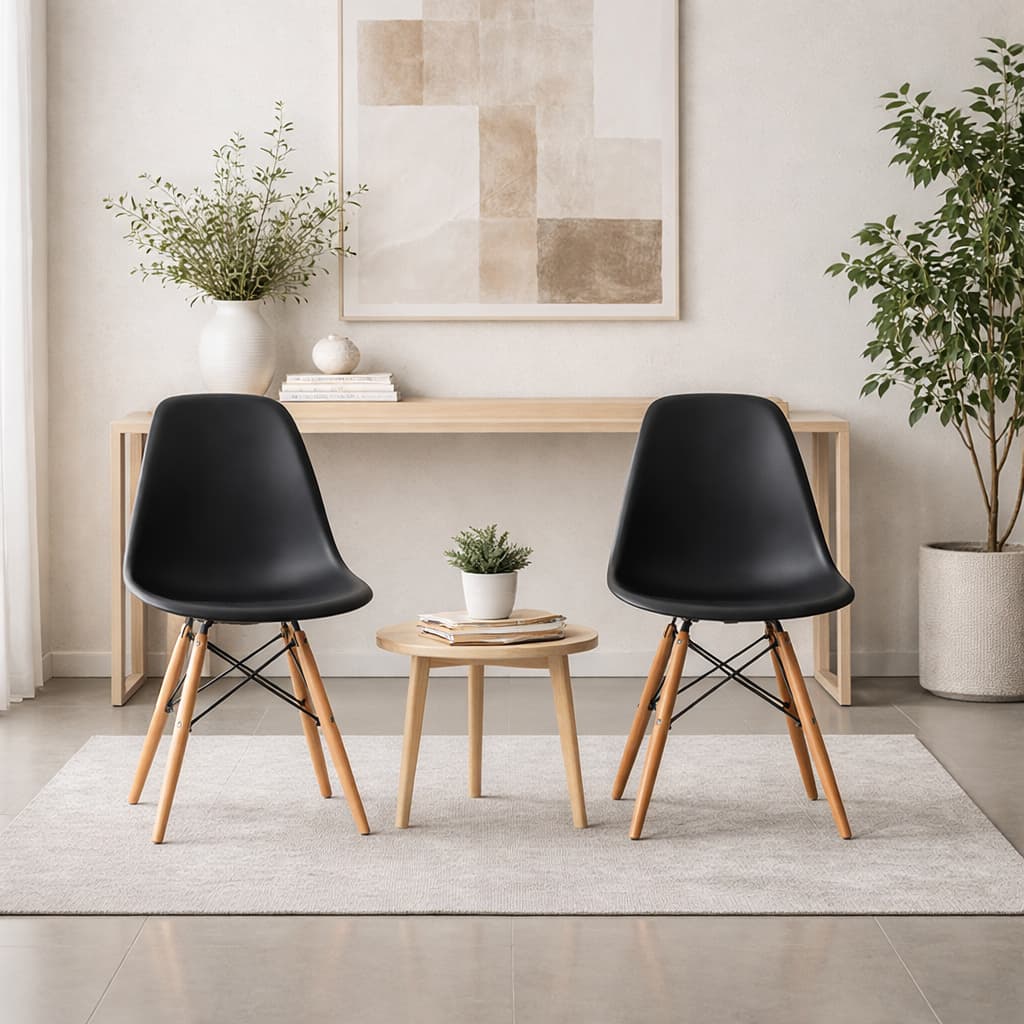Cadeira Eames Preta ou Branca 1 ou 2 Unidades Premium Moderna Para Sala Escritório