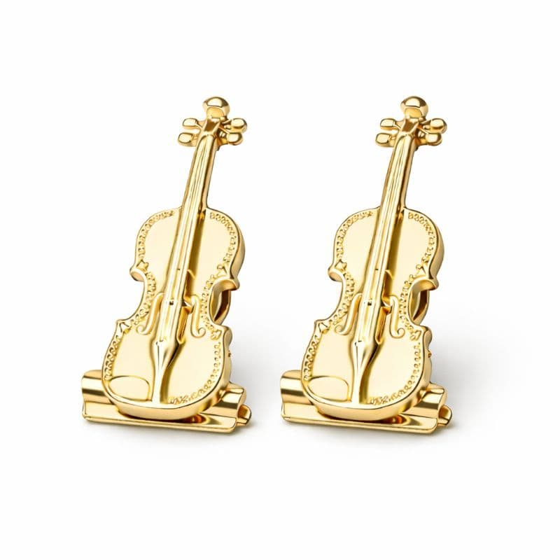 Prendedores de partituras luxo violino miniatura Stradivarius 2 unidades