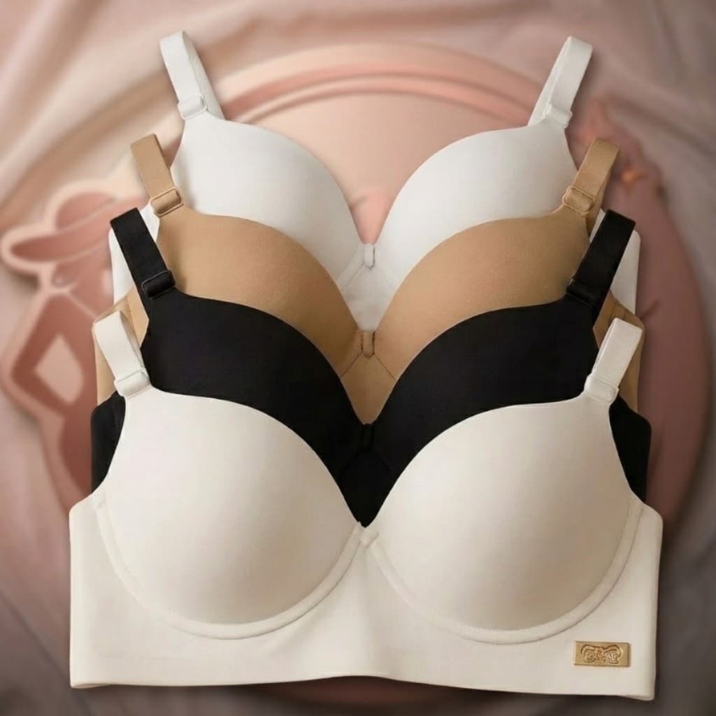 Kit com 4 Sutiãs Femininos Reforçados com Bojo, Confortáveis e de Alta Sustentação do P ao GG