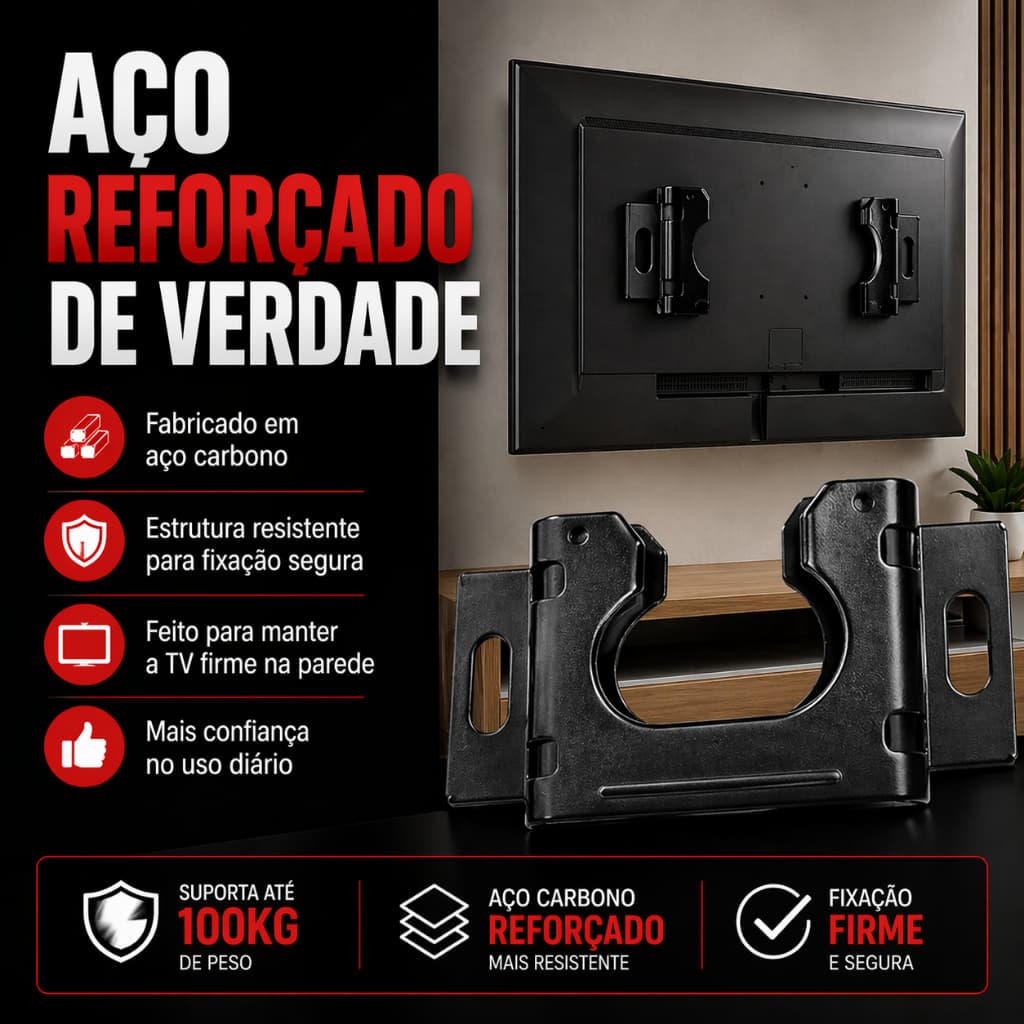 Suporte Universal Fixo Para Smart TV LED LCD 4K Parede Painel 10 24 32 43 50 55 60 75 100 Polegadas