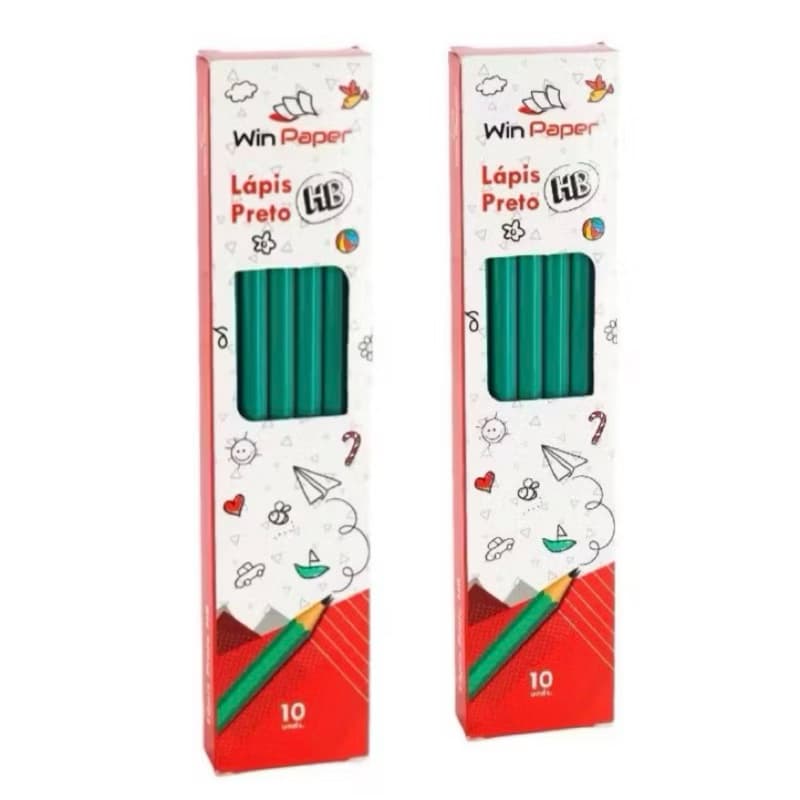 Lápis  grafite com borracha e kit com 10 lápis grafite
