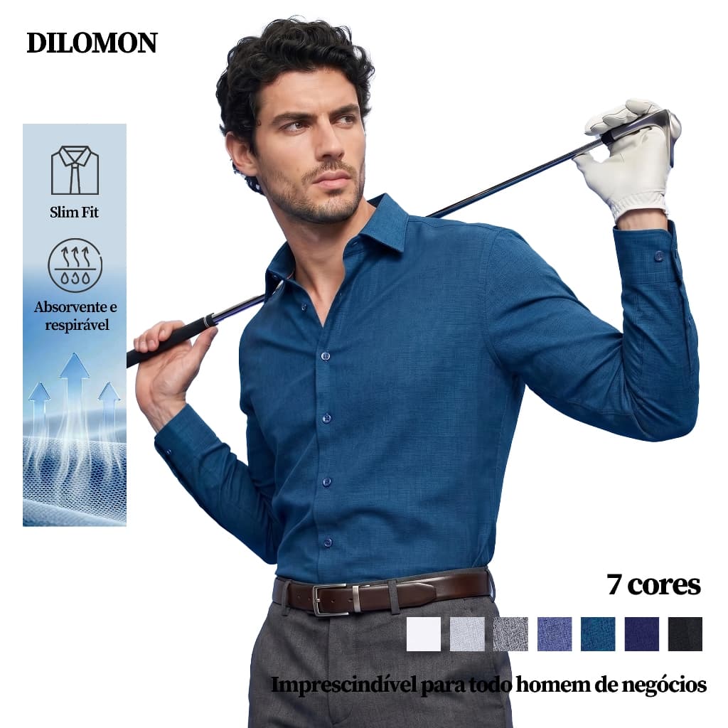 Dilomon Camisa Social Masculina Estilosa — Não Amassa Ideal Para Ocasiões Legantes Envio Imediato