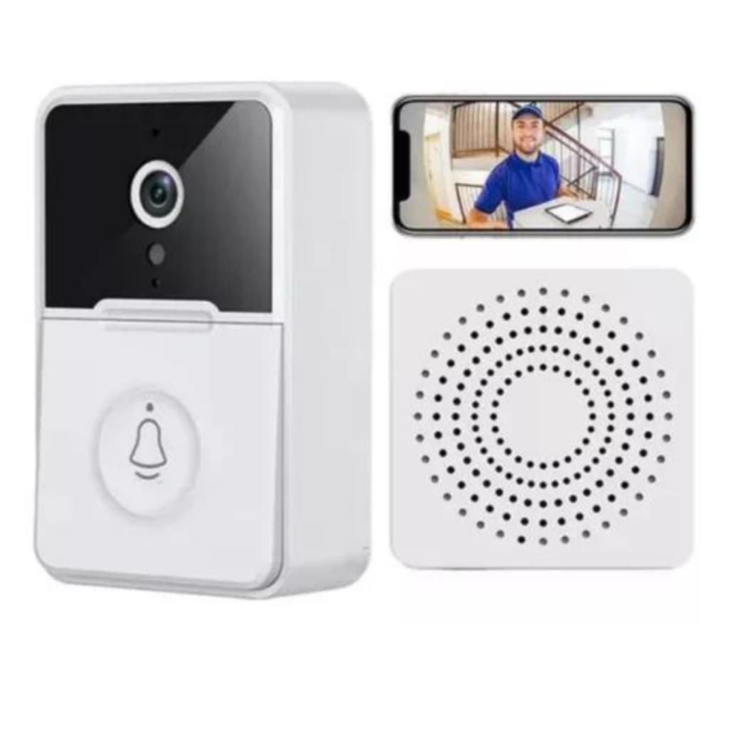 📹 Campainha Inteligente Wi-Fi Sem Fio 🔔 Câmera + Áudio + Visão Noturna – Interfone Digital