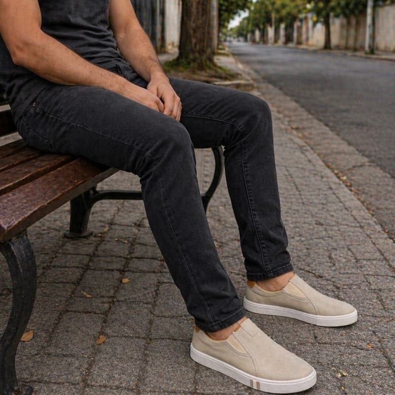 Slip On Básico Masculino Iate Calce Fácil Tênis sem cadarço mocassim oxfort lançamento