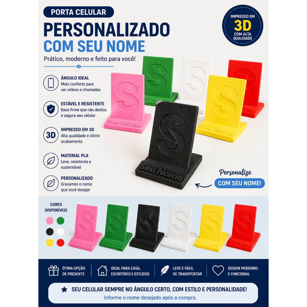 Suporte para Celular Personalizado com Nome