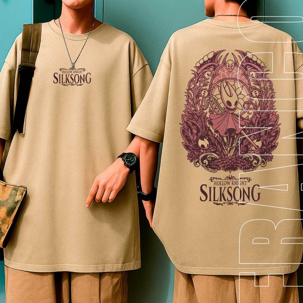 Camiseta Oversized Anime Silksong 100% Algodão Unissex Streetwear Manga