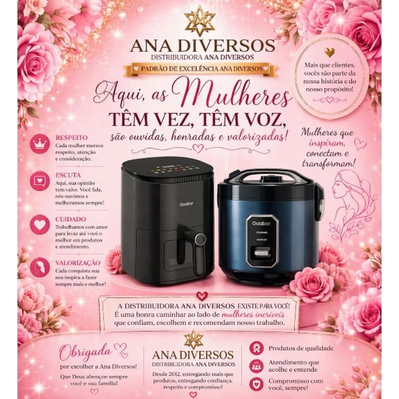 🌈🇮🇱✡🇧🇷KIT PERFEITO AIR FRYER 4.2L 1350W 127V + PANELA ELÉTRICA DE ARROZ 700W 127V