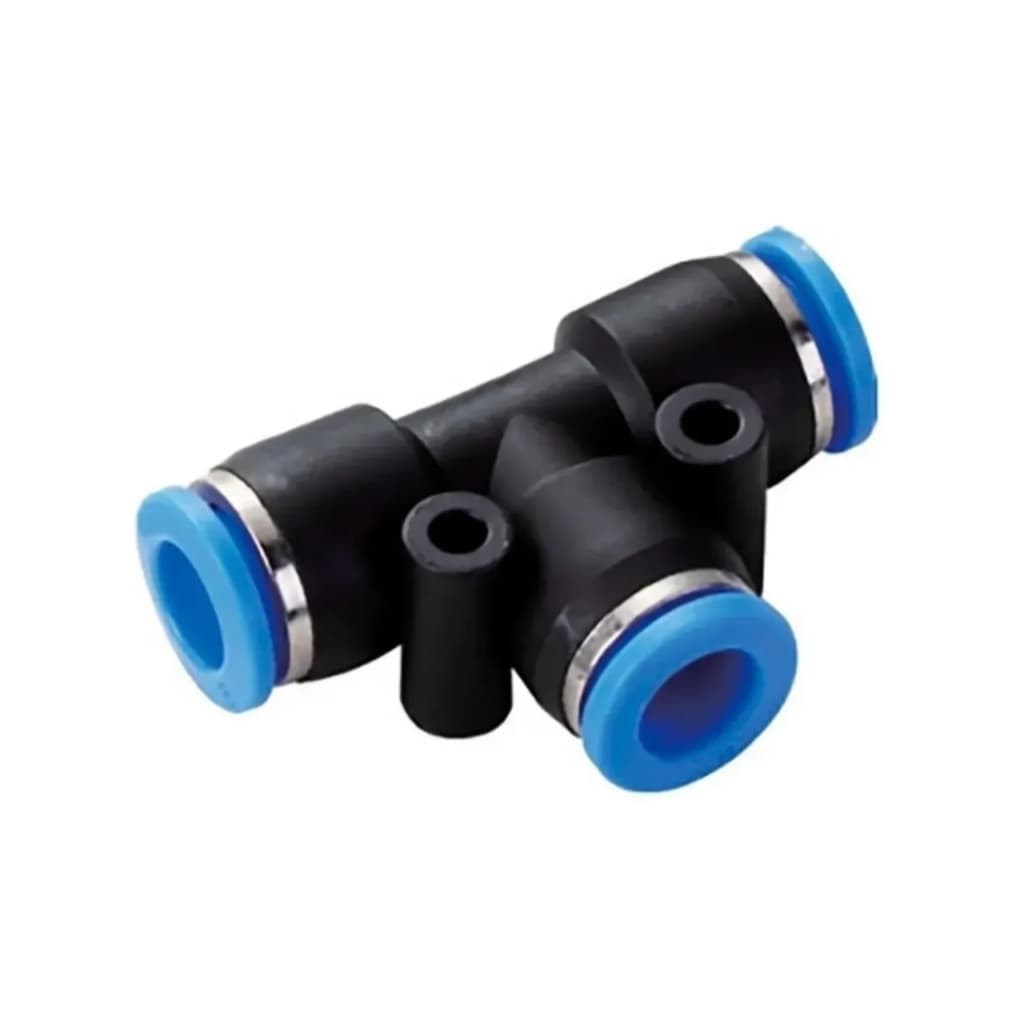 Conexão T 8mm Pneumática União Emenda Instantânea Engate Rápido