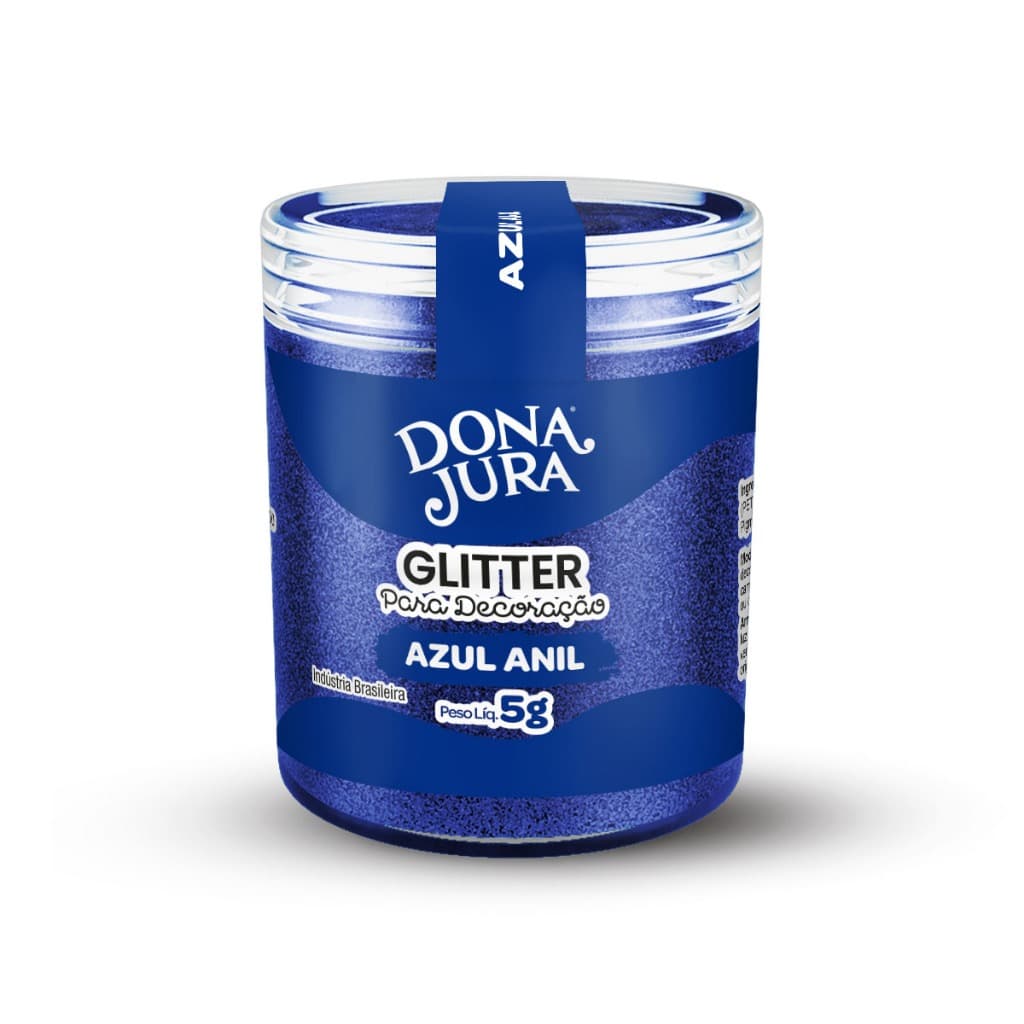 Glitter Para Decoração Azul Anil 5g Dona Jura