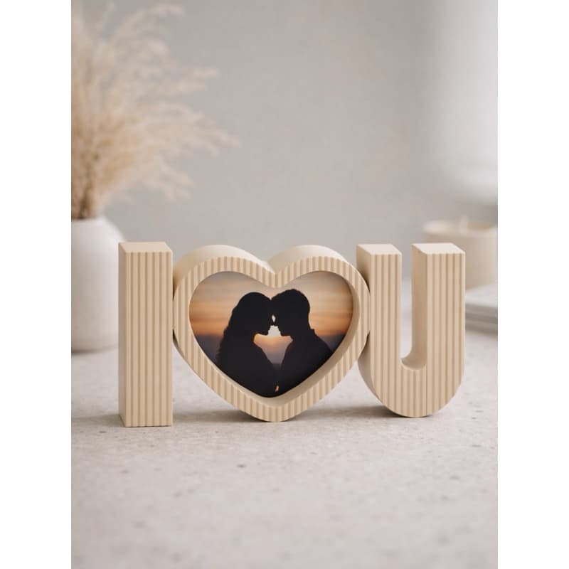 Porta-retrato I Love You com coração central decorativo COD-187
