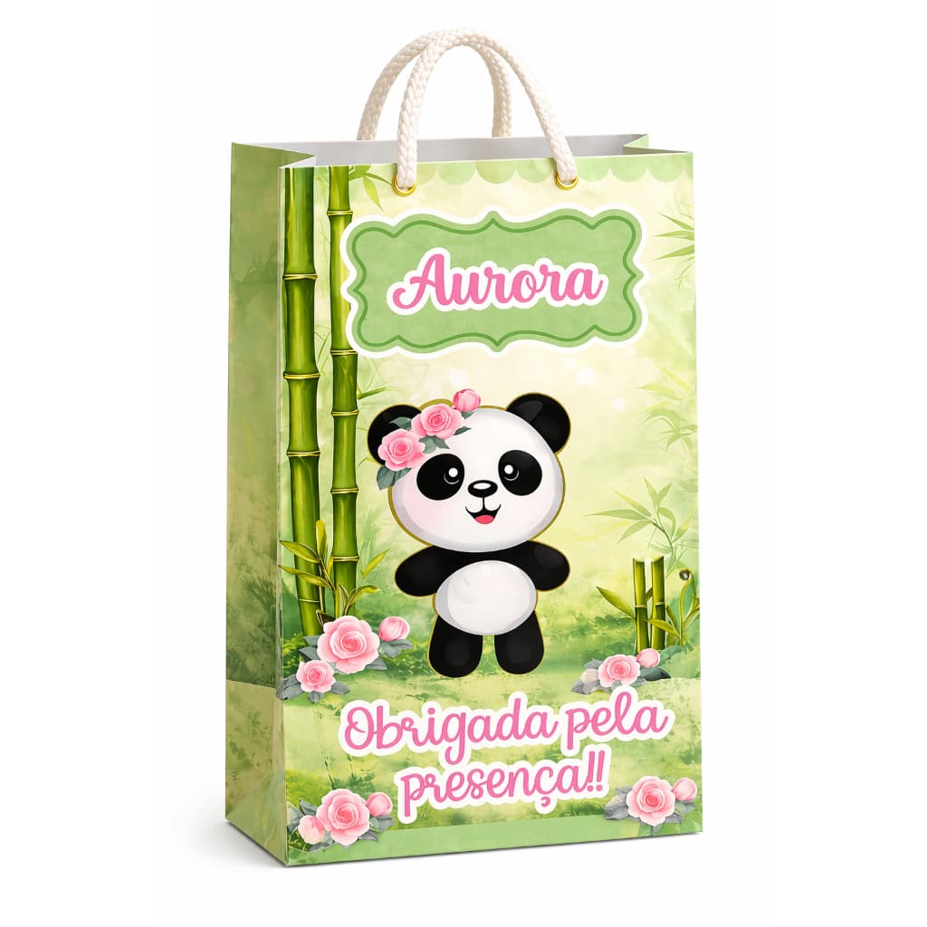 Sacolinha Ursinho Panda P - Personalizada - Você monta