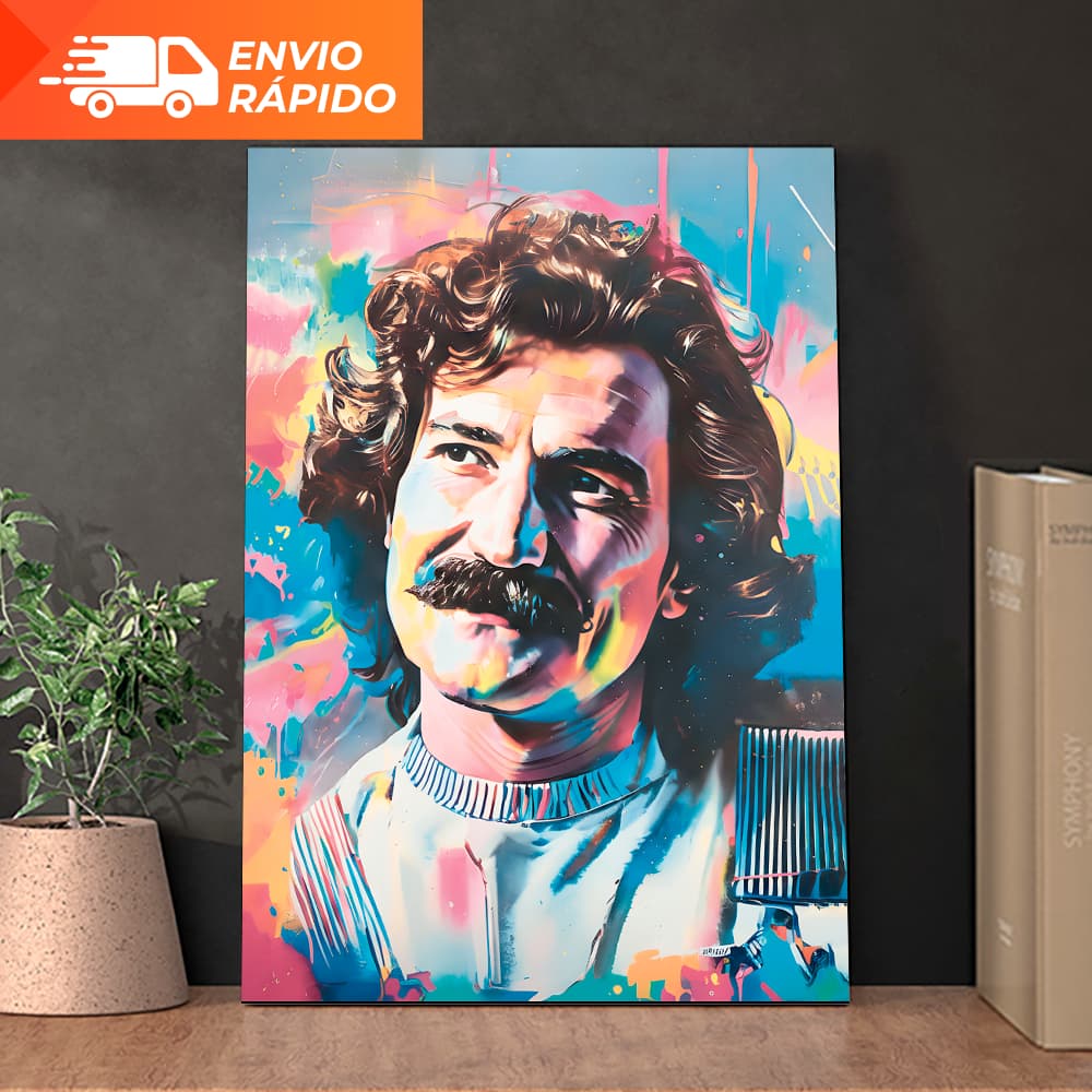 Quadro Decorativo Belchior MDF Adesivado MPB Decoração Quarto Sala Estúdio Fita Dupla Face Poster
