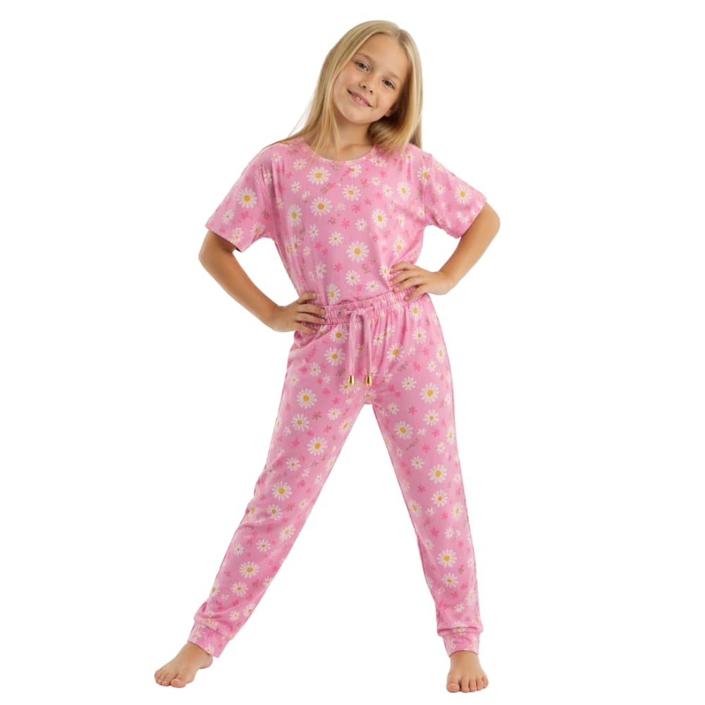 Pijama Infantil Manga Curta e Calça Longa Suede Fresquinho Confortável