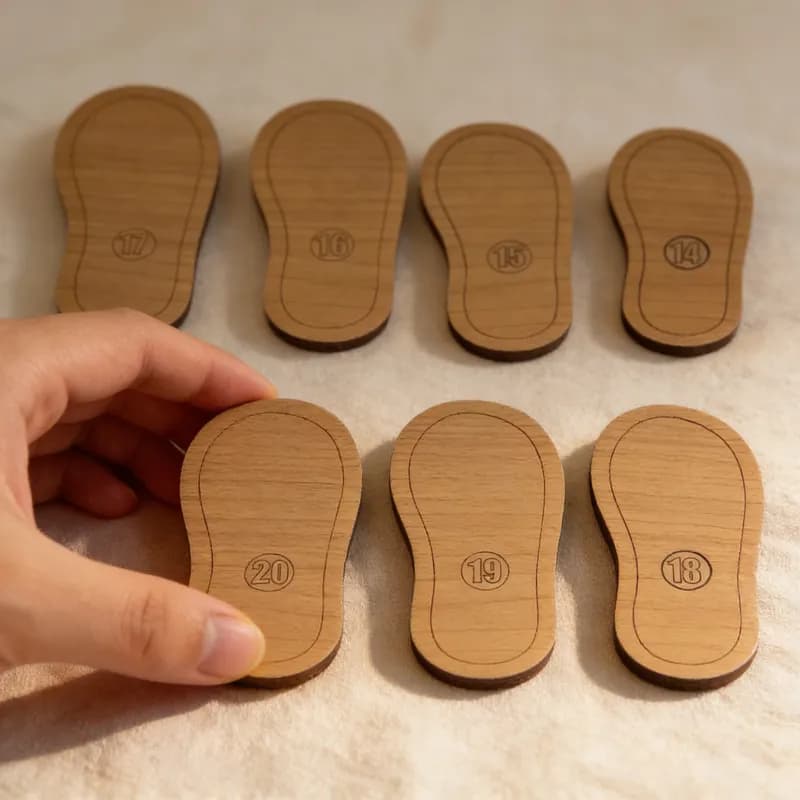Molde de Palmilha para Sapatinho de Bebê em MDF 3mm Kit com 7 Tamanhos para Crochê