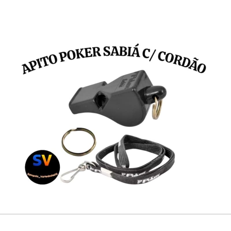 01 Apito Poker Sabiá C/ Cordão