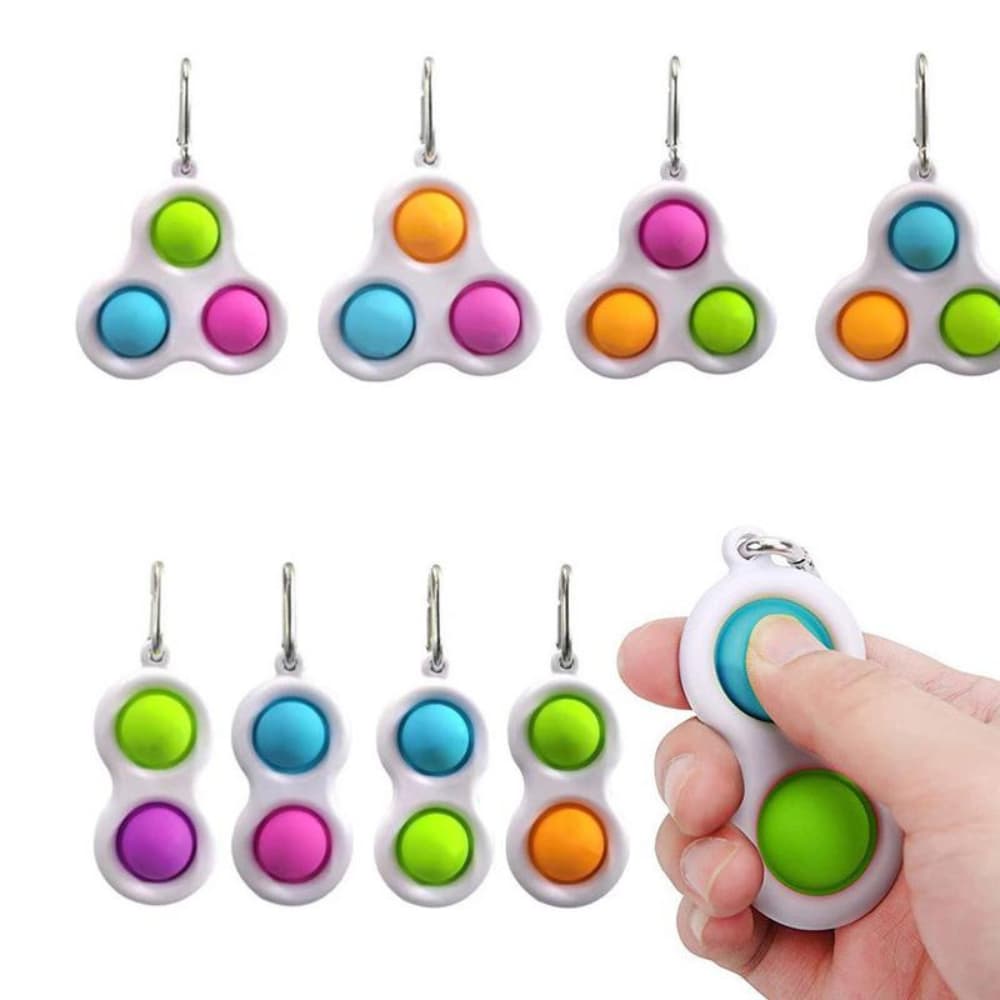 Variações Chaveiro Simple Dimple Fidget Toys Pop It Sensor Anti Estresse / Ansiedade Alivío e Satisfatório