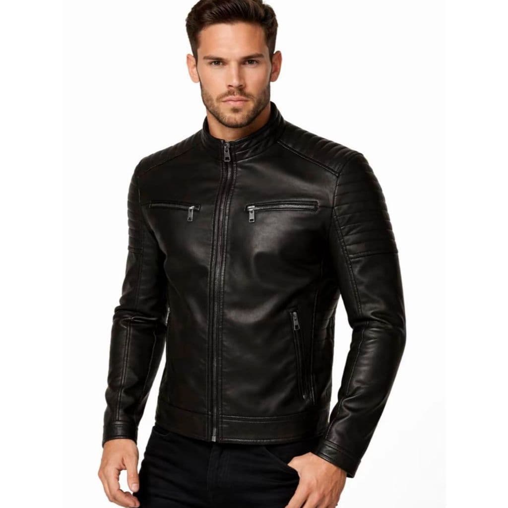 Jaqueta de couro masculina