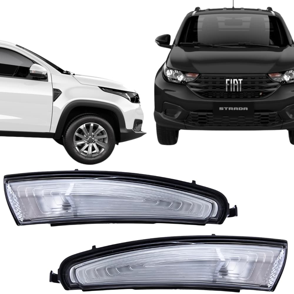 Kit Par ou Unidade Pisca Seta Retrovisor Original Fiat Strada 2020 a 2025
