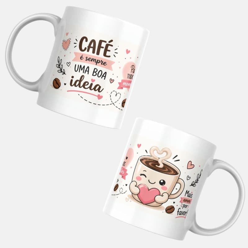 Caneca Café Fofa com Frase | Presente Criativo para Amantes de Café ☕💕