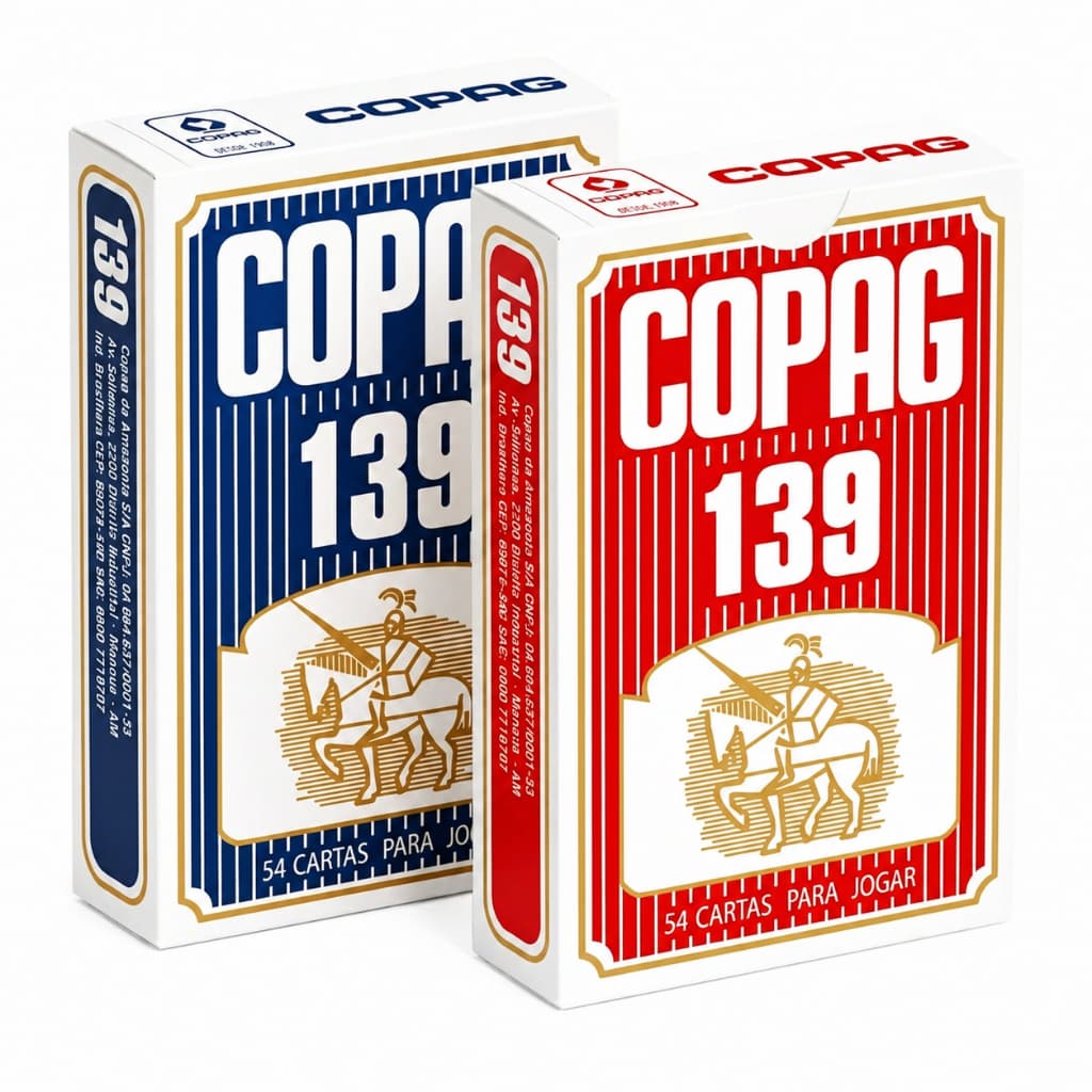 2 Baralhos Copag 139 Azul e Vermelho Naipe Classico 54 Cartas Alta Qualidade Jogos - Primeira Linha