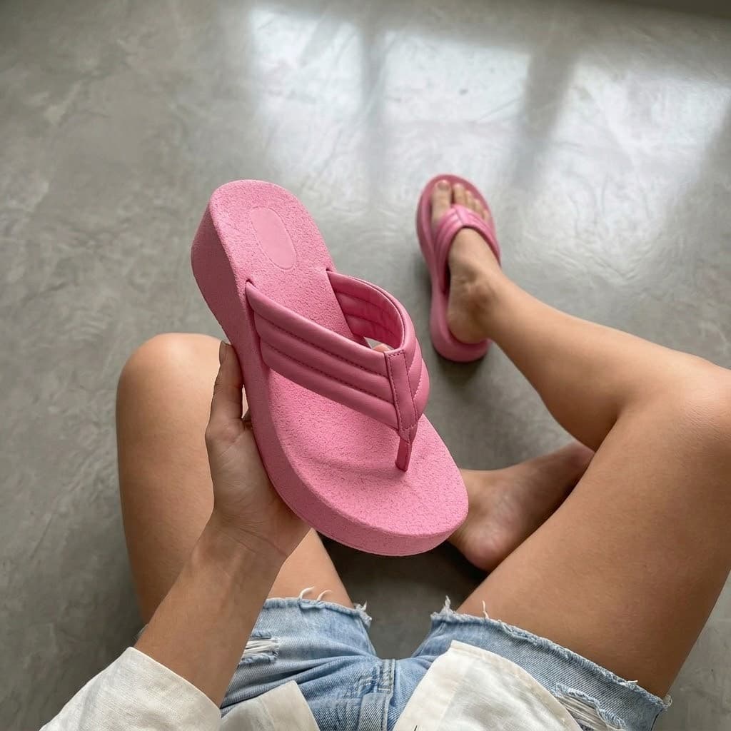 Chinelo Plataforma Feminino Puffy Acolchoado Modelo Delta Estilo Moda Streetwear