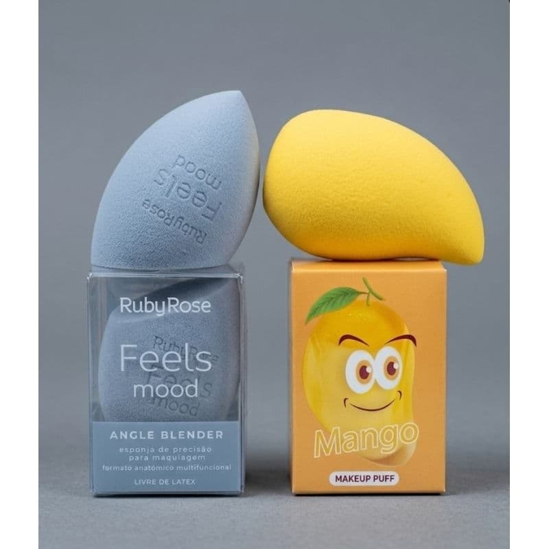 kit 2 Esponja de maquiagem ruby rose e Makeup mango