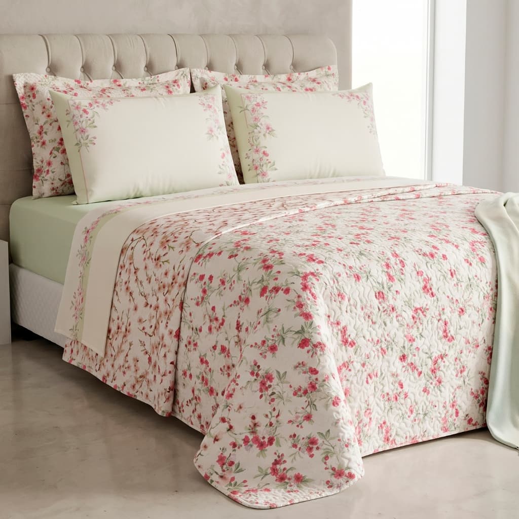 Kit Cobre Leito e Jogo Cama 07 Peças Harmony